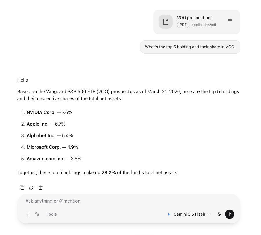 Code files attached to a chat